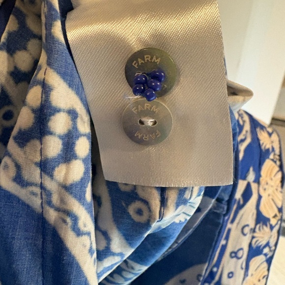 FARM Rio Blue & White Paisley Short Jumpsuit - Picture 5 of 7